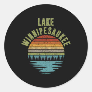 Lake Winnipesaukee Camping Wilderness - Natur See Runder Aufkleber