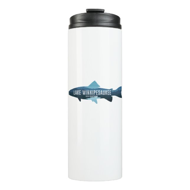 Lake Winnipesaukee New Hampshire Fisch Thermosbecher (Vorderseite)