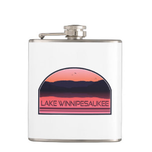 Lake Winnipesaukee New Hampshire Red Sunrise Flachmann