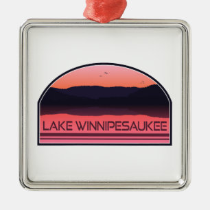 Lake Winnipesaukee New Hampshire Red Sunrise Ornament Aus Metall