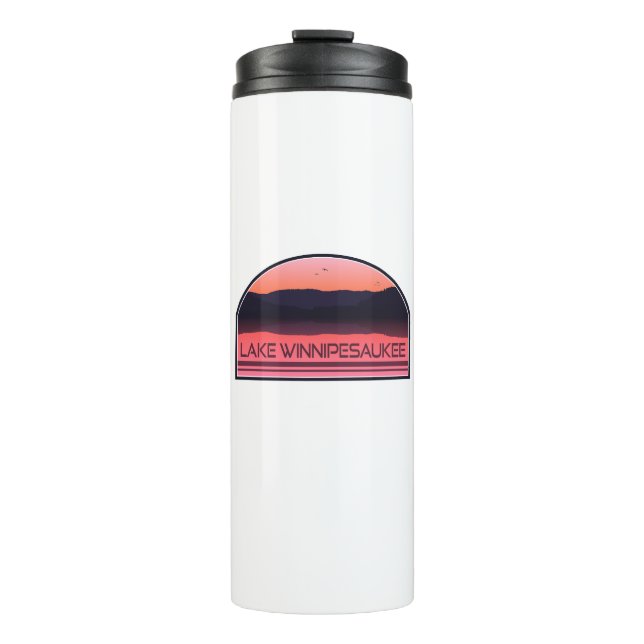 Lake Winnipesaukee New Hampshire Red Sunrise Thermosbecher (Vorderseite)