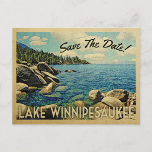 Lake Winnipesaukee Save the Date Vintage Postkarte
