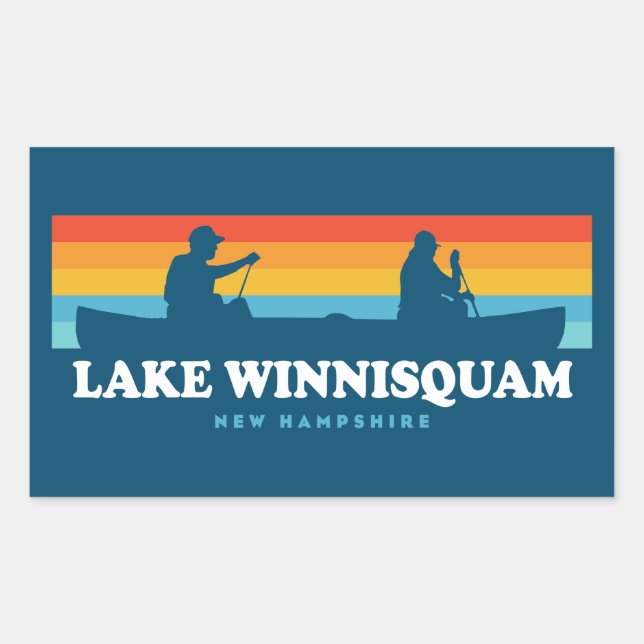Lake Winnisquam New Hampshire Canoe Rechteckiger Aufkleber (Vorderseite)