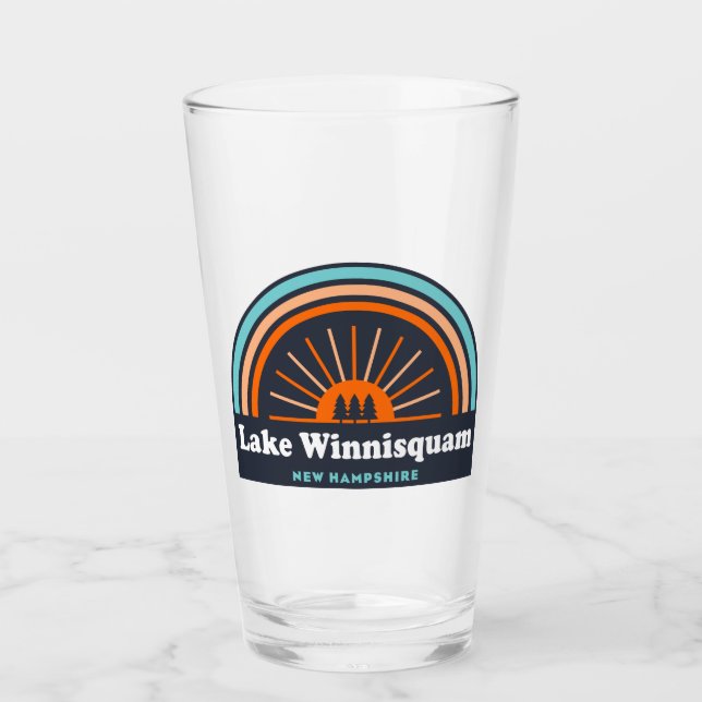 Lake Winnisquam New Hampshire Rainbow Glas (Vorderseite)