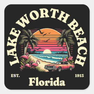 Lake Worth Beach, Florida Quadratischer Aufkleber