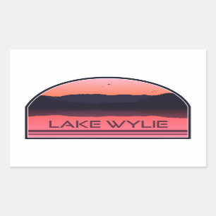 Lake Wylie North Carolina Red Sunrise Rechteckiger Aufkleber