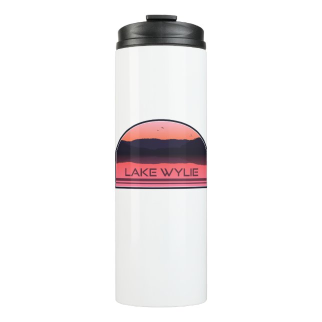 Lake Wylie North Carolina Red Sunrise Thermosbecher (Vorderseite)