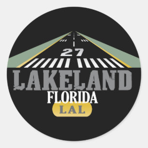 Lakeland FL - Flughafen-Rollbahn Runder Aufkleber