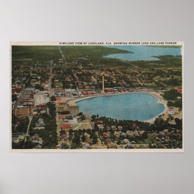 Lakeland, Florida - Aussicht auf die Stadt aus der Poster (Vorne)