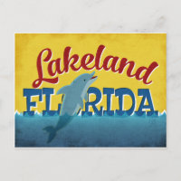 Lakeland Florida Dolphin Retro Vintage Reise