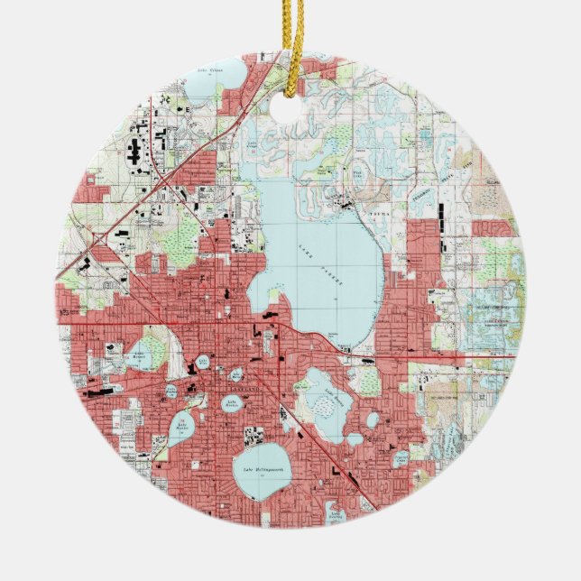 Lakeland Florida Karte (1994) Keramik Ornament (Vorne)