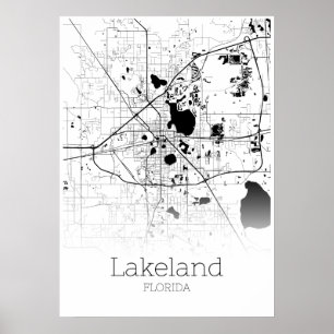 Lakeland Map - Florida - City Map Poster