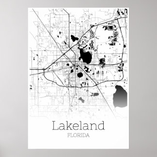 Lakeland Map - Florida - City Map Poster