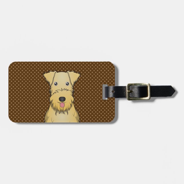 Lakeland-Terrier-Cartoon-Tatzen Gepäckanhänger (Vorderseite horizontal)