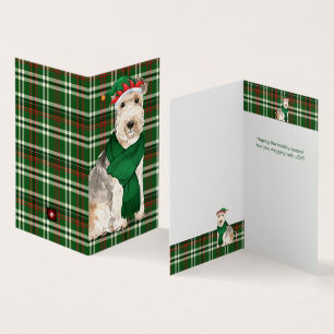 Lakeland Terrier Chien Green Plaid Cartes de fin d