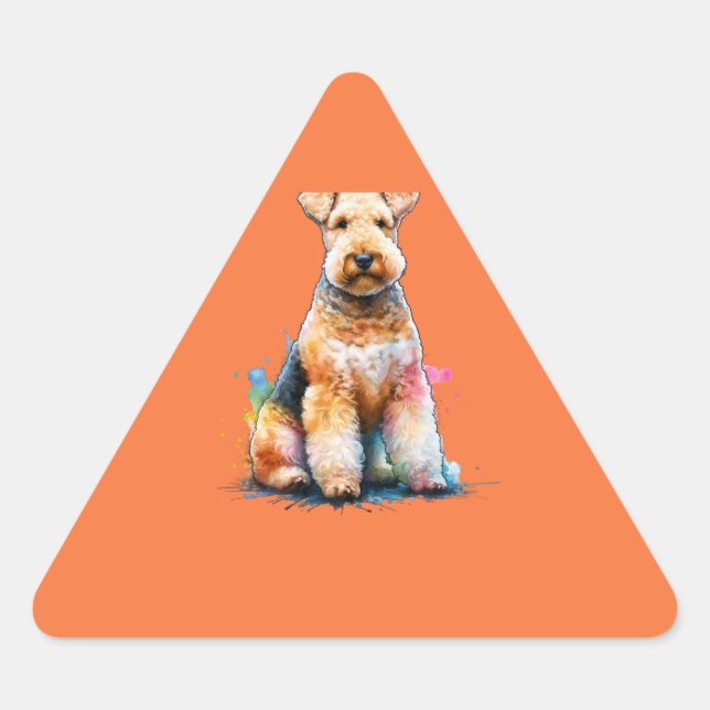 Lakeland Terrier Dog Dreieckiger Aufkleber (Vorderseite)
