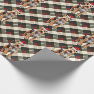 Lakeland Terrier Dog und Holiday Kariert Weihnacht Geschenkpapier