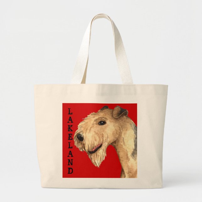 Lakeland Terrier Farbblock Jumbo Stoffbeutel (Vorne)