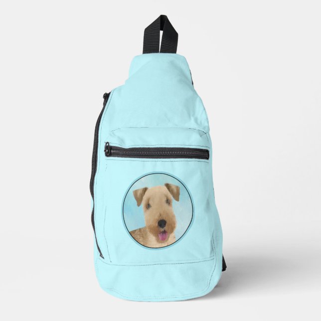 Lakeland Terrier Painting Niedliche Original Dog A Crossbody Bag (Vorderseite)