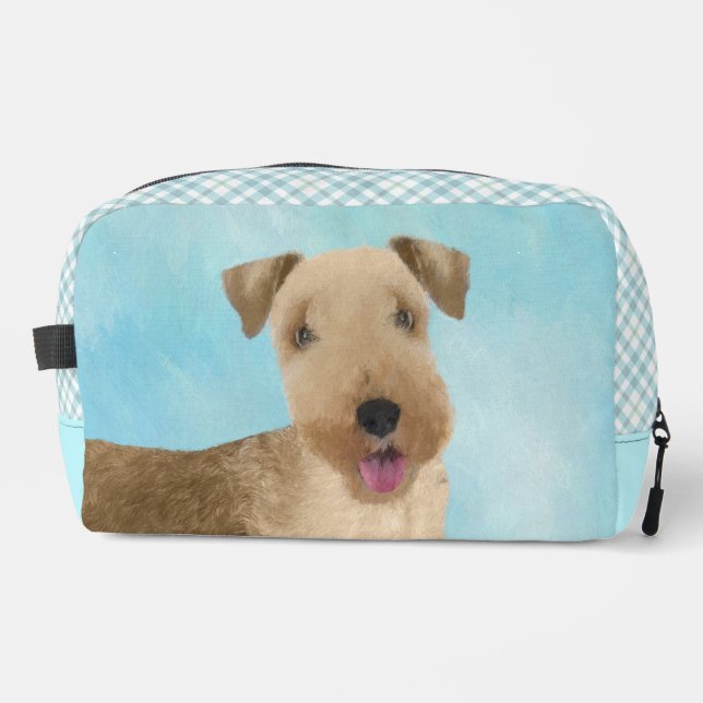 Lakeland Terrier Painting Niedliche Original Dog A Waschbeutel (Vorderseite)