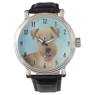 Lakeland Terrier Painting - Niedliche Original Dog Armbanduhr