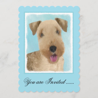 Lakeland Terrier Painting - Niedliche Original Dog Einladung