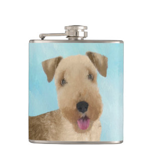 Lakeland Terrier Painting - Niedliche Original Dog Flachmann