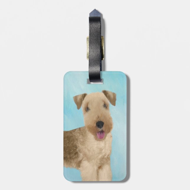 Lakeland Terrier Painting - Niedliche Original Dog Gepäckanhänger (Rückseite vertikal)