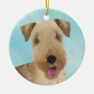 Lakeland Terrier Painting - Niedliche Original Dog Keramik Ornament
