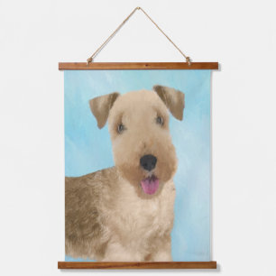 Lakeland Terrier Painting - Niedliche Original Dog Wandteppich Mit Holzrahmen