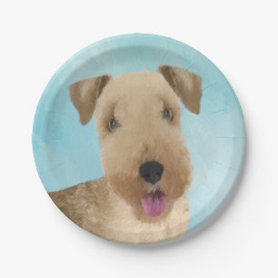 Lakeland Terrier Painting - Niedliche Original Hun Pappteller