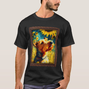 Lakeland Terrier Painting Sunflower Blume Mama Wom T-Shirt