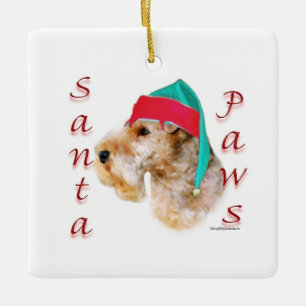 Lakeland Terrier Santa Paws Keramikornament