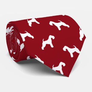Lakeland-Terrier-Silhouette-Muster-Rot Krawatte