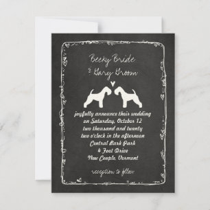 Lakeland Terrier Silhouetten Hochzeitsankündigung Einladung