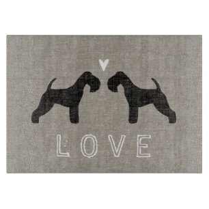 Lakeland Terrier Silhouetten Liebe Schneidebrett