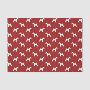 Lakeland Terrier Silhouetten Muster Rot Seidenpapier