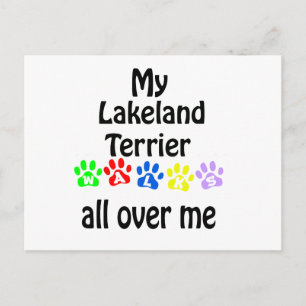 Lakeland Terrier Walks Design Postkarte