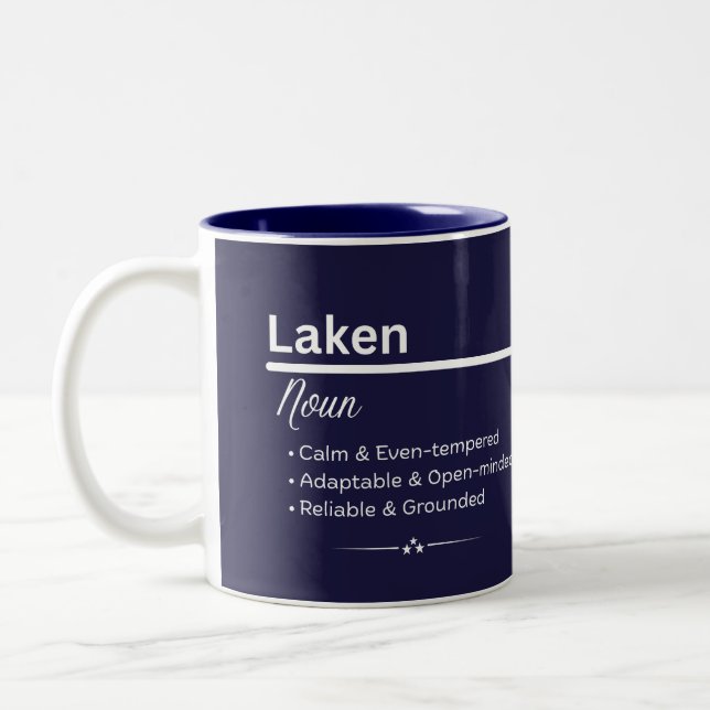 Laken Personalized Name Coffee Mug (Gauche)
