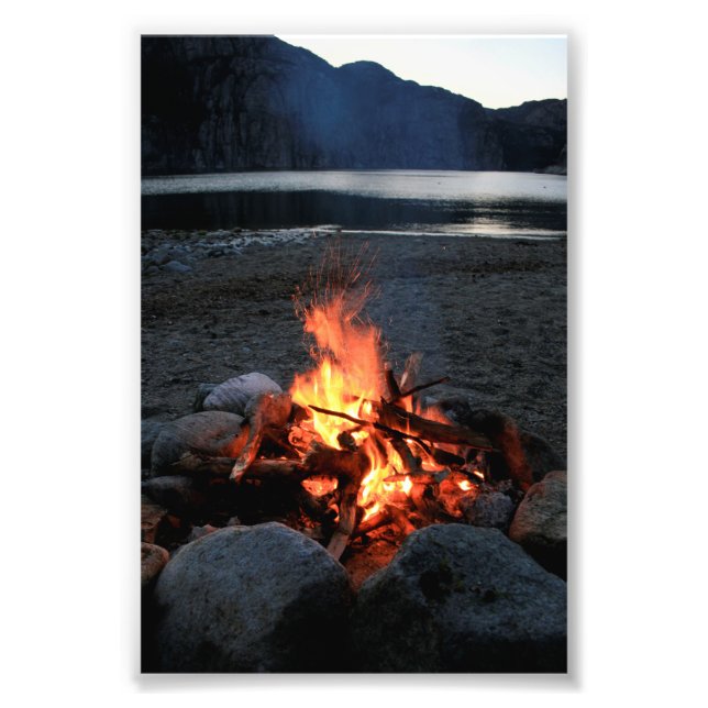 Lakeside Bonfire Fotodruck (Vorne)