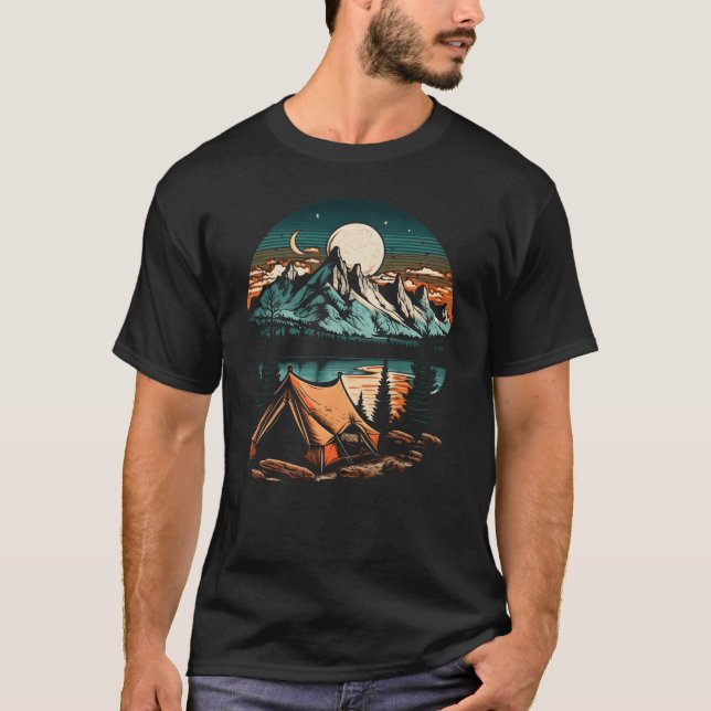 Lakeside Camping Adventure retro T-Shirt (Vorderseite)