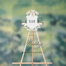 Lakeside Ducks Laurel Wappen Monogram Wedding Acrylschild