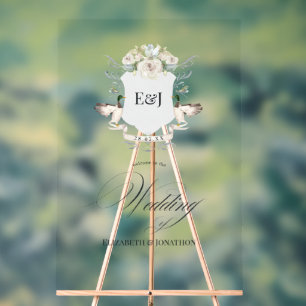 Lakeside Ducks Laurel Wappen Monogram Wedding Acrylschild