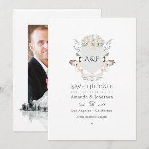 Lakeside Monogram Wappen Wedding Foto Save The Date