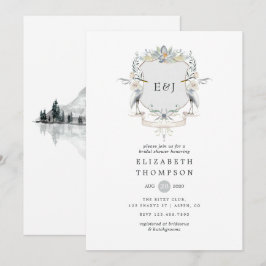 Lakeside Wedding Monogram Wappen Brautparty Einladung
