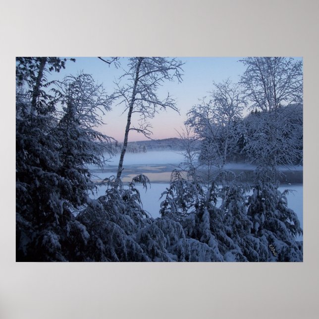 Lakeview Winter Frozen Fotografie Poster (Vorne)