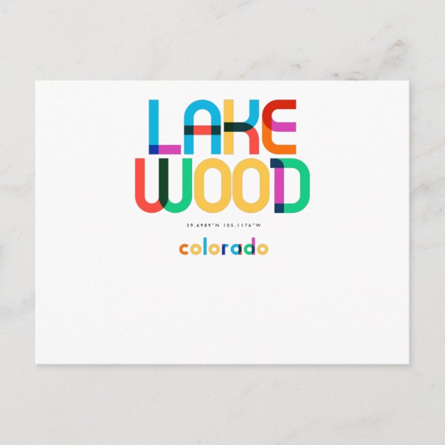 Lakewood Colorado Mitte Jahrhundert, Pop Art, Postkarte (Vorderseite)