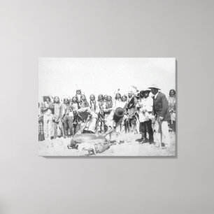 Lakota-Amerikanische Ureinwohner Rinderhautfotogra Leinwanddruck