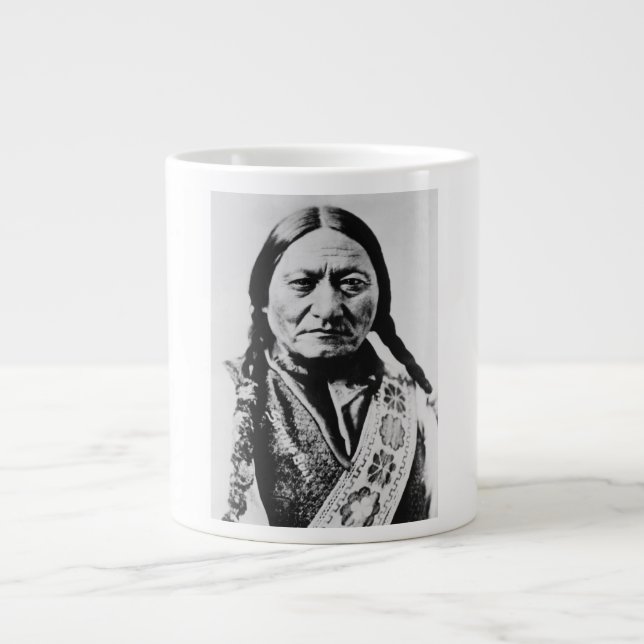 Lakota Chefübergabe: Sich auf Bull Fort Buford set Jumbo-Tasse (Vorderseite)