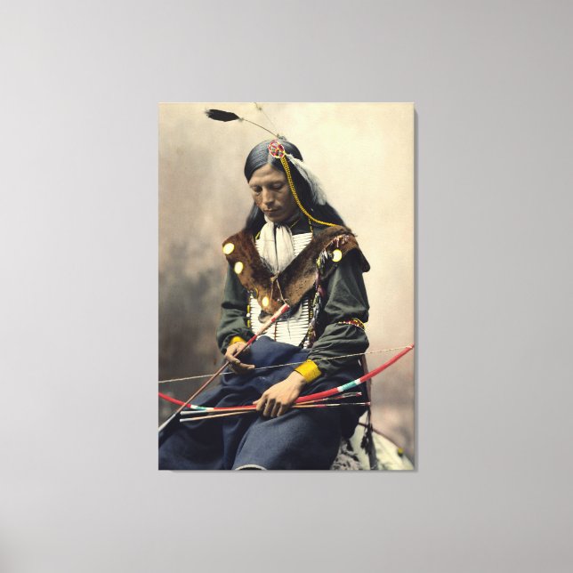 Lakota Chief Bone-Necklace Oglala Leinwanddruck (Vorderseite)